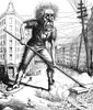 Cartoon: Wall Street, 1873. /Npanic As A Health Officer Sweeps The Garbage Out Of Wall Street. A Contemporary Comment On The Wall Street Crash And The Financial Panic Of 1873 From The New York 'Daily Graphic.' Cartoon, 1873. Poster Print by Granger C