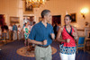 President And Michelle Obama Pretend To March To Music In The Blue Room Of The White House July 4 2010 Before Delivering Remarks To Military Families During A Fourth Of July Celebration. Michelle Wears A Red White And Blue Dotted - Item # VAREVCHISL0