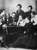 Anton Chekhov (1860-1904). /Nanton Pavlovich Chekhov. Russian Writer. Chekhov (Center, With Book) Photographed In 1898, Flanked By Konstantin Stanislavsky And Olga Knipper-Chekhova, With Members Of The Moscow Art Theatre. Poster Print by Granger Coll