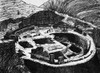 Mycenae: Royal Graves. /Ncircle Of Six Royal Graves And The Cyclopean Wall At Mycenae, Excavated By Heinrich Schliemann In 1876. Illustration By A Member Of The 1920 British School Of Archaeology Expedition. Poster Print by Granger Collection - Item