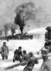 Railroading./Ncentral Pacific R.R. Locomotive Equipped With A Rotary Snow-Plough Clearing The Tracks In The Sierra Nevada Mountains Of California: Wood Engraving From An American Newspaper Of 1890. Poster Print by Granger Collection - Item # VARGRC00