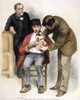 Louis Pasteur (1822-1895). /Nfrench Chemist And Microbiologist. Pasteur (Left) Supervises As 9-Year-Old Joseph Meister, Who Had Been Bitten By A Rabid Dog, Is Inoculated For Hydrophobia, 6 July 1885. Contemporary French Wood Engraving. Poster Print b