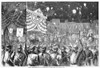 Presidential Campaign, 1868. /Na Demonstration In New York City For The Campaign Of Horatio Seymour And Francis Preston Blair, The Democratic Party Candidates For President And Vice President. Wood Engraving, American, 1868. Poster Print by Granger C