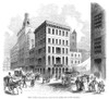 Philadelphia: Third Street. /Nview Of Third Street In Philadelphia, Pennsylvania, Showing The Public Ledger And The Jayne Buildings, Then Among The Tallest Buildings In The City. Wood Engraving, American, 1852. Poster Print by Granger Collection - It