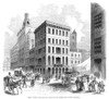 Philadelphia: Third Street. /Nview Of Third Street In Philadelphia, Pennsylvania, Showing The Public Ledger And The Jayne Buildings, Then Among The Tallest Buildings In The City. Wood Engraving, American, 1852. Poster Print by Granger Collection - It