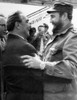 Fidel Castro (1926-2016). /Ncuban Revolutionary Leader. Castro (Right) Is Greeted By Communist Party General Secretary Leonid Brezhnev Upon His Arrival At Moscow'S Vnukovo Airport, 26 June 1972. Poster Print by Granger Collection - Item # VARGRC01700