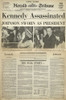 John F. Kennedy (1917-1963). /N35Th President Of The United States. Front Page Of The New York Herald Tribune, 23 November 1963, Announcing Kennedy'S Assassination And The Swearing In Of Lyndon B. Johnson. Poster Print by Granger Collection - Item #