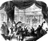 U.S. Congress: House, 1856. /Nnortherners In The House Gallery Cheer The Election Of Massachusetts Free Soiler Nathaniel P. Banks As Speaker After A Nine-Week, 133-Ballot Deadlock, 2 February 1856. Contemporary Wood Engraving. Poster Print by Granger