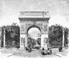 Washington Square Arch. /Nthe Wooden Arch In Washington Square, New York, Designed By Stanford White For The Centennary Of George Washington'S Inauguration As President In 1889. The Arch Was Replaced By A Marble Version In 1895. Line Engraving, 1891.