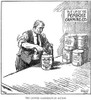 Warren G. Harding, 1920. /N(1865-1923). 29Th President Of The United States. 'The Canned Candidate In Action.' Cartoon By Rollin Kirby In The New York 'World,' 1 July 1920, On Harding'S 'America First' Speech Of 29 June 1920 In Washington, D.C. Poste
