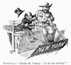 Teddy Roosevelt Cartoon. /N'Hands Off Tommy! I'Ll Do The Driving!' Roosevelt Decides To Be An Unbossed Governor Of New York, In Spite Of Accusations Of Taking Orders From Senator Thomas Collier Platt. Contemporary American Cartoon. Poster Print by Gr