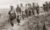 World War I: Prisoners. /Nbritish Soldiers Bringing In A Group Of German Prisoners Of War, Some Of Them Wounded, During World War I. One In The Rear Is Being Carried On The Back Of His Comrade. Photograph, 1914-1918. Poster Print by Granger Collectio