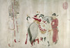 China: Concubine & Horse. /Nyang Kuei-Fei, Concubine Of Emperor Ming Huang (712-756), Mounting A Horse. Detail From A Late 13Th Century Copy, By Chien Shuan, Of A T'Ang Dynasty Scroll. Ink And Color On Paper. Poster Print by Granger Collection - Item