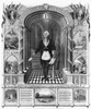 George Washington /N(1732-1799). First President Of The United States. Washington As A Freemason In Masonic Attire, Holding Scroll And Trowel With Portraits Of Lafayette And Andrew Jackson As Well As Biblical Scenes. Lithograph, 1867. Poster Print by