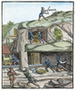 Mining, 16Th Century. /Nmining In 16Th Century Europe; One Worker Is Trying His Luck With A Divining Rod. Woodcut From A 1580 Edition Of Georgius Agricola'S 'De Re Metallica,' First Printed At Basle In 1556. Poster Print by Granger Collection - Item