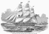 Packet Ship, 1850. /Nthe American Black Ball Line'S Packet, 'Isaac Webb,' Built 1850, For Scheduled Mail And Passenger Service Betweeen New York And Liverpool, England, Leaving New York Harbor. Contemporary Wood Engraving. Poster Print by Granger Col