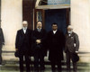 Tuskegee Institute 1906. /Nleft To Right: Trustee Robert C. Ogden, William Howard Taft, Booker T. Washington, And Andrew Carnegie At The Twenty-Fifth Anniversary Celebration At Tuskegee Institue, Alabama, In 1906. Oil Over Photograph. Poster Print by