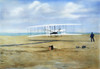 Wright Brothers, 1903. /Nthe First Heavier-Than-Air Flight Of The Wright Brothers At Kitty Hawk, North Carolina, On 17 December 1903. Orville Wright Is At The Controls, Wilbur Is On The Ground. Oil Over A Photograph. Poster Print by Granger Collectio