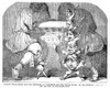 Theater: Pantomime, 1851. /Nscene From The Pantomime, 'Harlequin And The Yellow Dwarf; Or, The Enchanted Orange-Tree And The King Of The Golden Mine,' At Sadler'S Wells Theatre In London. Engraving, English, 1851. Poster Print by Granger Collection -