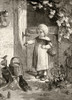 Example Of 19Th Century Children's Book Illustration. Little Girl With Insect On Her Hand In Farmyard Setting. From Picture Book Of Animals By Rev. C.A. Johns, Published By The Society For Promoting Christian Knowledge, London, 1886. PosterPrint - It