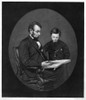 Abraham Lincoln (1809-1865)./N16Th President Of The United States. Lincoln And His Son Thomas ('Tad') Looking At A Photograph Album In Mathew Brady'S Washington, D.C., Studio. Engraving By A.B. Walters After A Photograph By Anthony Berger, C1864. Pos