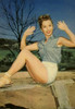 Debbie Reynolds- Striped Shirt Hands Up Photo Print (8 x 10) - Item # DAP16428
