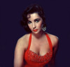 Elizabeth Taylor - Red Dress / Blue Background Photo Print (8 x 10) - Item # DAP17745