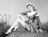 Nancy gates - Sitting on Boulder Photo Print (10 x 8) - Item # DAP19507