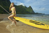 Young Woman With Stand Up Paddle Board; Kauai, Hawaii, United States Of America Poster Print by Kicka Witte / Design Pics - Item # VARDPI12267235
