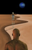 Man meets timekeeper in the desert. Poster Print by Bruce Rolff/Stocktrek Images - Item # VARPSTRFF200032S
