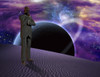 Checkered man stands in the desert on exoplanet. Poster Print by Bruce Rolff/Stocktrek Images - Item # VARPSTRFF200322S