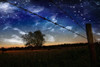 Starry Night and Farmers Fence and field Poster Print by Bruce Rolff/Stocktrek Images - Item # VARPSTRFF200419S