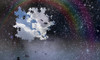 Puzzle pieces fall from night sky revealing day with rainbow Poster Print by Bruce Rolff/Stocktrek Images - Item # VARPSTRFF200466S