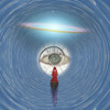Figure in red robe floating to God's eye in blue tunnel Poster Print by Bruce Rolff/Stocktrek Images - Item # VARPSTRFF200762S