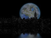 3D rendering. Terraformed moon over night city. Poster Print by Bruce Rolff/Stocktrek Images - Item # VARPSTRFF200790S