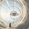 Figure of man in cloud's tunnel. God's eye and spiral of time. Poster Print by Bruce Rolff/Stocktrek Images - Item # VARPSTRFF200878S