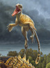 Utahraptor jumps on the back of a Gastonia armored dinosaur. Poster Print by Sergey Krasovskiy/Stocktrek Images (11 x 17 - Item # VARPSTSKR100180P