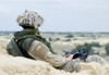 Soldier in desert uniform at rest. Poster Print by Oleg Zabielin/Stocktrek Images - Item # VARPSTZAB100048M