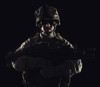U.S. Marine with the rifle on black background. Poster Print by Oleg Zabielin/Stocktrek Images - Item # VARPSTZAB100307M