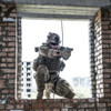 Soldier during assault rappelling exercises with weapons. Poster Print by Oleg Zabielin/Stocktrek Images - Item # VARPSTZAB100975M