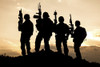 Silhouette of United States Army rangers on the sunset. Poster Print by Oleg Zabielin/Stocktrek Images - Item # VARPSTZAB101029M