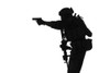 Silhouette of a U.S. Marine Corps Marsoc raider aiming pistol, white background. Poster Print by Oleg Zabielin/Stocktrek - Item # VARPSTZAB102135M