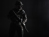 Contour shot of U.S. special forces soldier in camouflage uniform holding weapon. Poster Print by Oleg Zabielin/Stocktre - Item # VARPSTZAB102725M