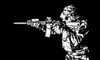 Backlit studio shot of a U.S. special forces soldier shooting his rifle. Poster Print by Oleg Zabielin/Stocktrek Images - Item # VARPSTZAB102737M