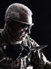 Close-up studio shot of special forces white-haired veteran with knife. Poster Print by Oleg Zabielin/Stocktrek Images ( - Item # VARPSTZAB102810M