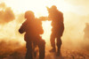 U.S. Marines in action on a smoke filled battlefield. Poster Print by Oleg Zabielin/Stocktrek Images - Item # VARPSTZAB103153M