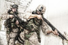 Marine assault team clearing rooms in an abandoned building. Poster Print by Oleg Zabielin/Stocktrek Images - Item # VARPSTZAB103356M