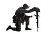 Soldier kneeling and leaning on rifle with helmet in respect for a fallen comrade. Poster Print by Oleg Zabielin/Stocktr - Item # VARPSTZAB103460M