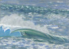 Waverider, Surfer On Large Turquoise Wave (Pastel). Poster Print by Patti Bruce / Design Pics - Item # VARDPI1977183