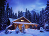 Cabin In The Woods Illuminated By Christmas Lights Poster Print by Darwin Wiggett / Design Pics - Item # VARDPI12287477